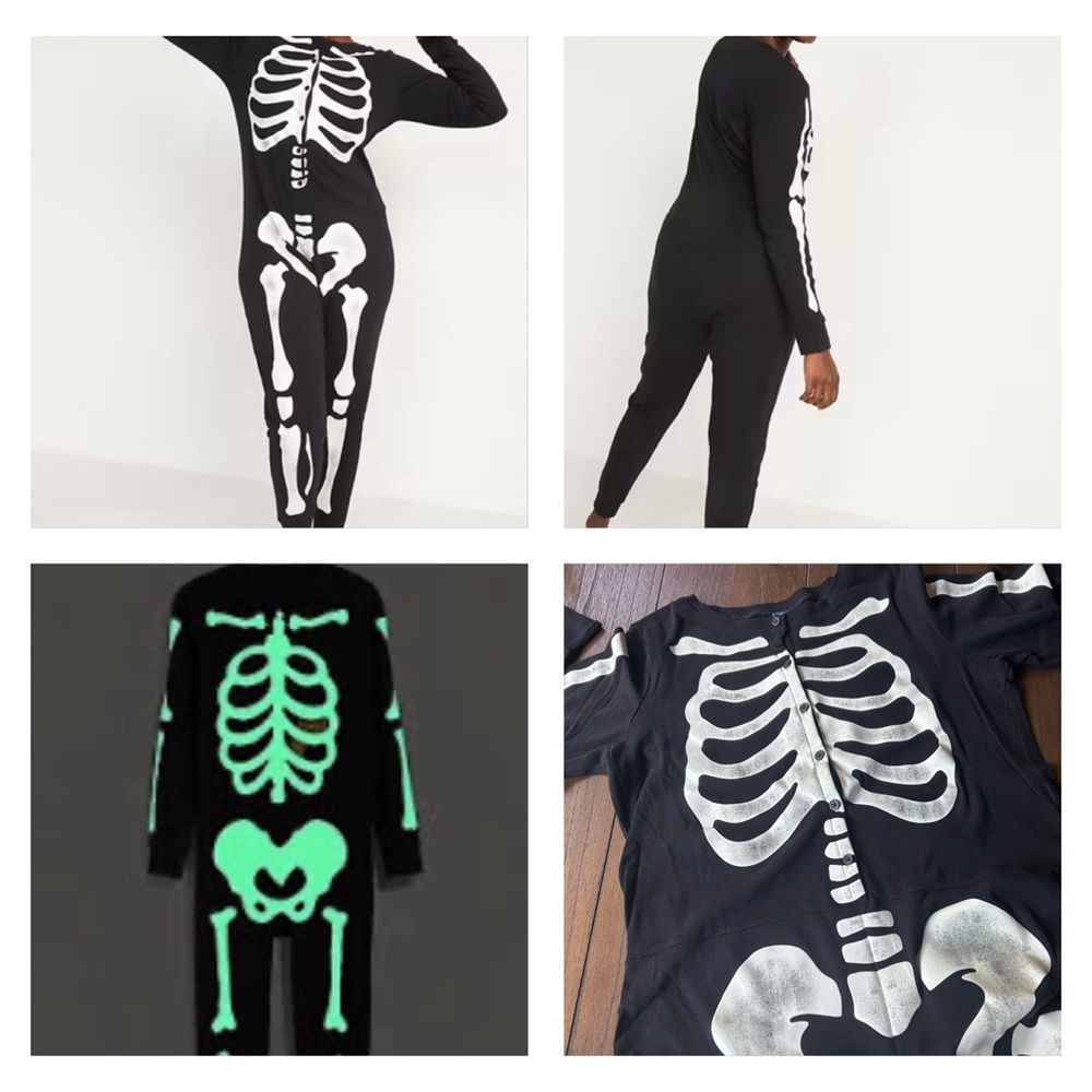 GLOW IN THE DARK Old Navy Skelton Onesie Pajamas